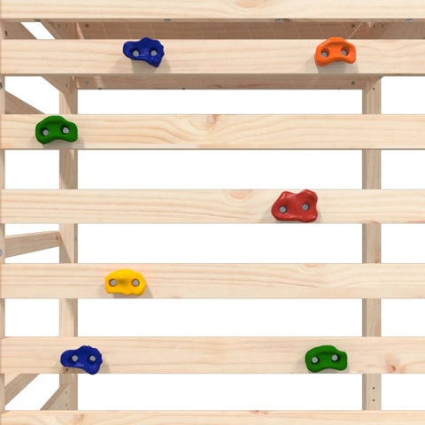 Playhouse With Climbing Wall Solid Wood Pine