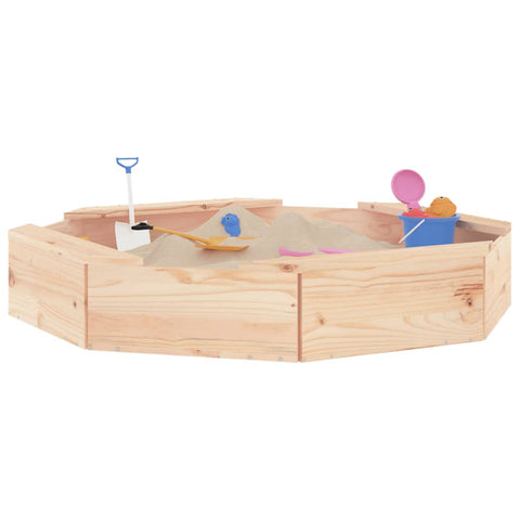 Sandbox With Seats Octagon Solid Wood Pine