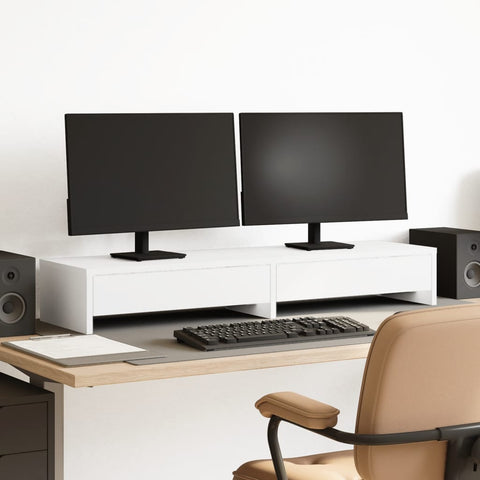 Monitor Stand With Drawers Engineered Wood