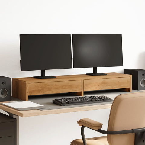 Monitor Stand With Drawers Engineered Wood