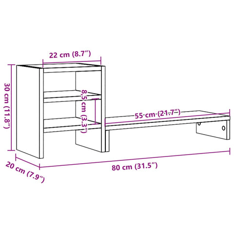 Monitor Stand With Desk Organiser Engineered Wood