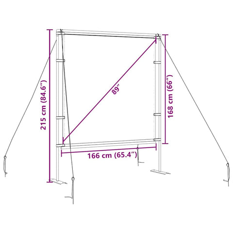 Projection Screen With Stands 89 Inch 1:1