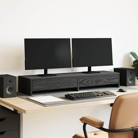 Monitor Stand With Drawers Engineered Wood