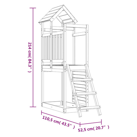 Play Tower Brown 110.5 X 52.5 X 214 Cm