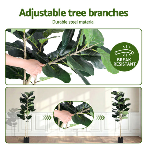 Artiss 150cm Artificial Fiddle Tree Faux Trees Indoor Decor Artificial Plants Lifelike Plant 1.5M