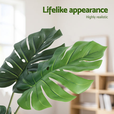 Artiss 140cm Artificial Monstera Tree Faux Trees Indoor Decor Artificial Plants Lifelike Plant 1.4M