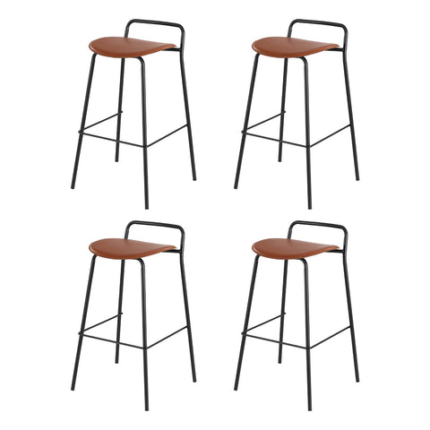 4x Artiss Bar Stools Kitchen Counter Dining Chair Metal Brown