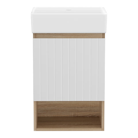 Cefito Vanity Unit 445mm Basin Bathroom Cabinet Storage Wall Hung Sink White