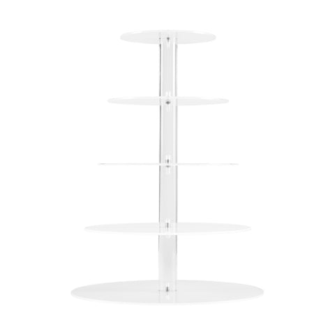 5-Star Chef Cake Stand 5 Tiers Acrylic Holder Display Round Clear Wedding Party