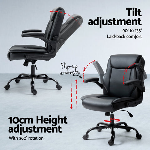 Artiss Computer Desk Executive Office Chairs Sets Black
