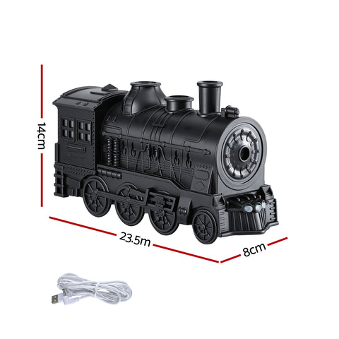 Devanti Train Aroma Diffuser Essential Oil Humidifier 300ml Smoke Ring LED Timer