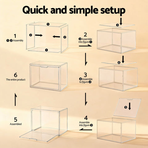 Artiss Clear Acrylic Display Case 3 Pack Toy Storage Box
