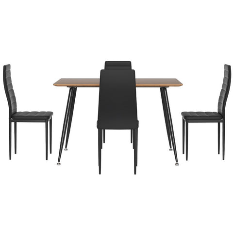 1 Artiss Dining Table and 4 Chairs Set Rectangle Metal