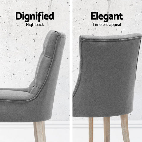 Artiss Dining Chairs Set of 4 Linen French Provincial Grey