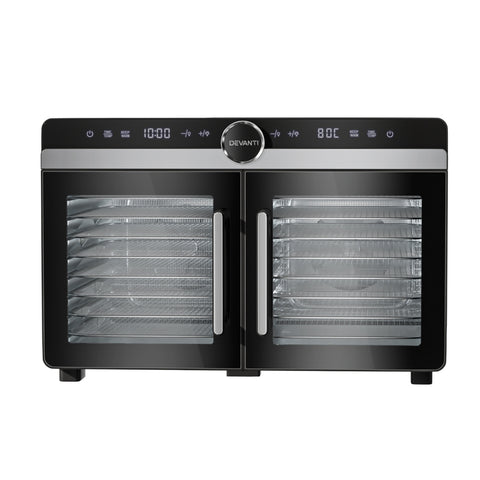 Devanti 16 Trays Food Dehydrator Dual-Zone Stainless Steel