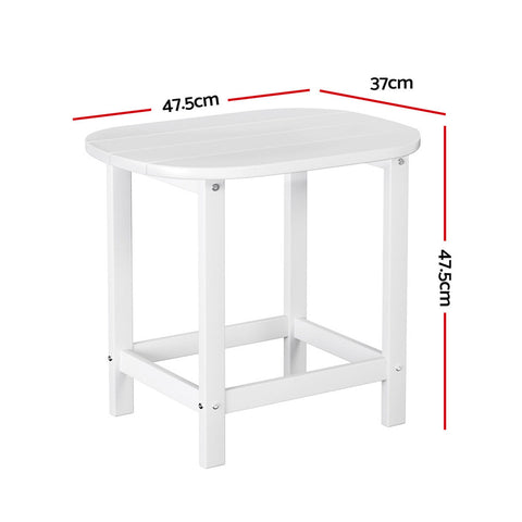 Gardeon Outdoor Coffee Side Table HDPE Desk Patio Furniture Camping Garden White