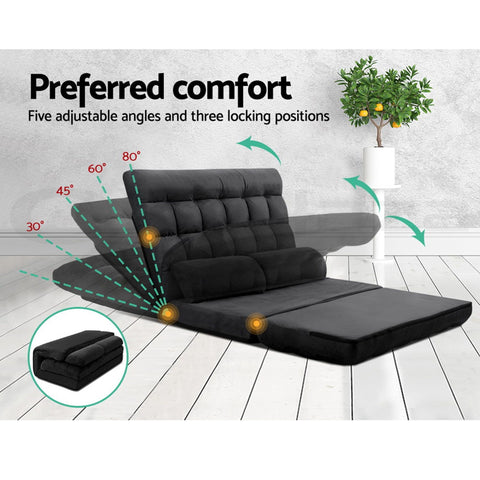 Artiss Sofa Bed Adjustable Floor Chair & TV Unit 120cm Entertainment Cabinet Set