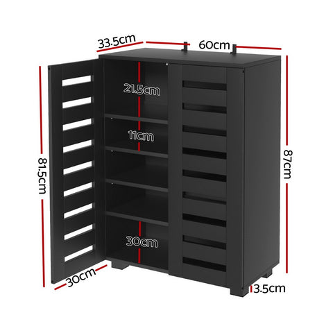 Artiss Shoe Rack Storage Cabinet 20 Pairs 5-tier Black Alster
