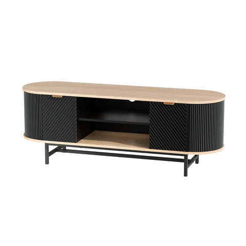 Artiss TV Unit Entertainment Unit Storage Cabinet Black Pine