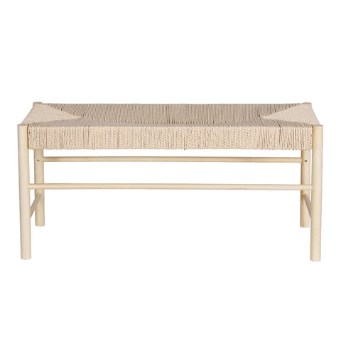 Artiss Dining Bench Paper Rope Seat Stool Chair Wooden Furniture Natural 100cm