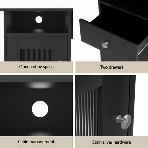 Artiss Computer Desk Home Office Study Desks L-shaped Corner Table with Storage