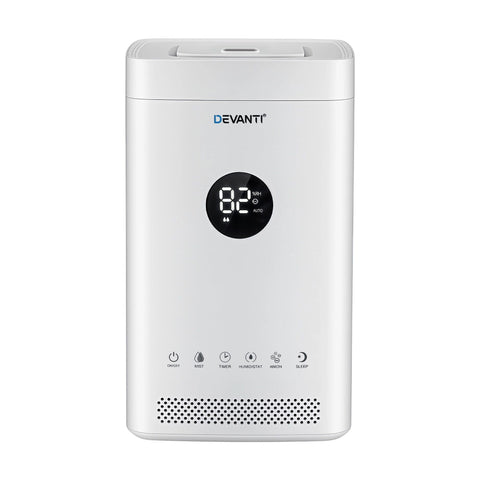 Devanti Ultrasonic Humidifier Air Purifier Top Fill Auto Humidity 3.5L White