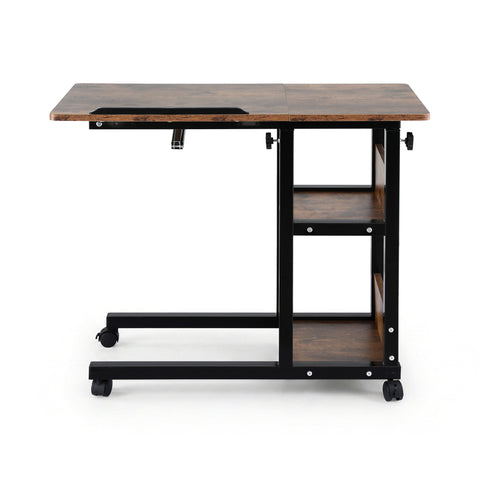 Artiss 3 Tier Adjustable Laptop Desk Tiltable Mobile Side Table Wheels