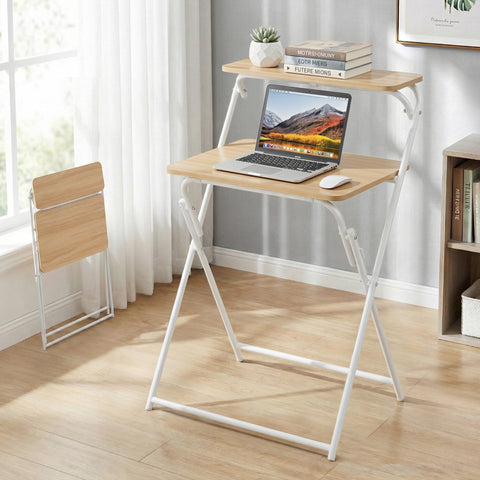 Artiss Laptop Desk Computer Foldable Study Desk Home Office Oak