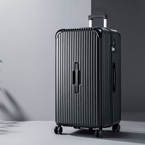 Wanderlite 32" Trunk Luggage Suitcase Travel 5 Wheels Type-C Port TSA Black