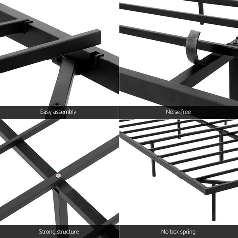 Artiss Double Bed Frame,Floating Metal Bed Frame with Smart LED Lights - Sturdy Metal Platform Bed Base, Silent Design, Tool-Free Assembly, 300KG Capacity for Home/Hotel/Master Bedroom
