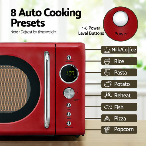 Devanti 20L Microwave Oven 700W Red