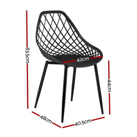 Gardeon 4PC Outdoor Dining Chairs PP Lounge Chair Patio Garden Furniture Black