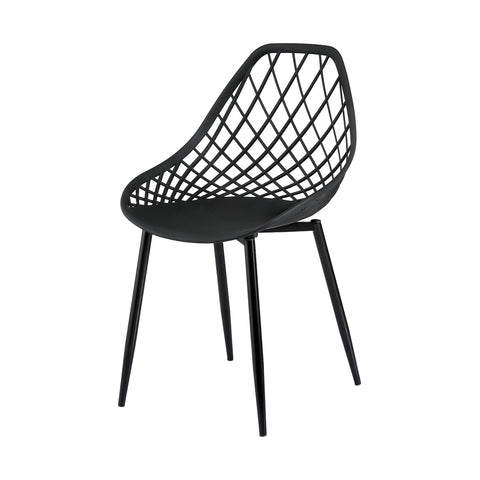 Gardeon 4PC Outdoor Dining Chairs PP Lounge Chair Patio Garden Furniture Black