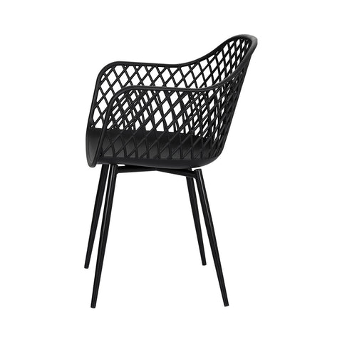 Gardeon 4PC Outdoor Dining Chairs PP Lounge Chair Patio Furniture Garden Black