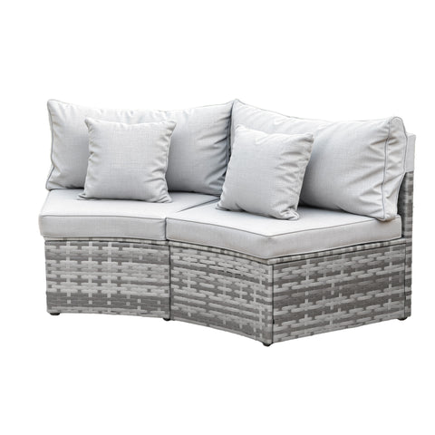 Gardeon 2 PCS Outdoor Sofa Set Rattan Modular Chair Garden Patio Furniture Grey