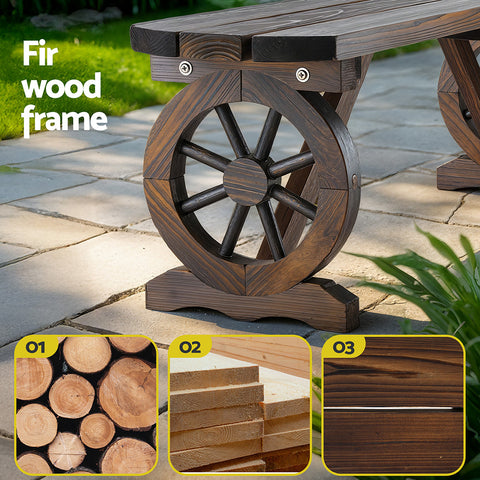 Gardeon Outdoor Garden Bench Seat Wooden Patio Furniture Wagon Dining Chair