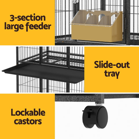 i.Pet Bird Cage Large Bird Cages Aviary Budgie Perch Cage Parrot Pet Stand Wheels
