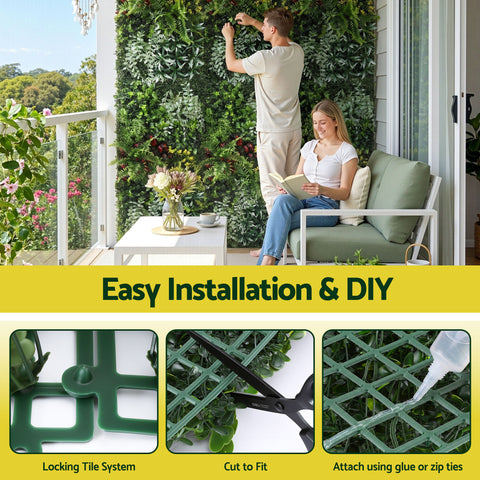 Gardeon Artificial Plant Wall Panels 50X100CM Boxwood Panel Hedge Grass Backdrop Backyard Green Decor