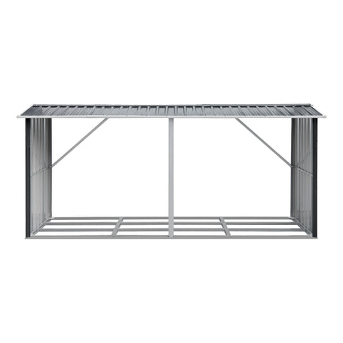 Giantz Firewood Storage Shed 334.5CM x 92CM Outdoor Log Rack Galvanised Steel Wood Holder