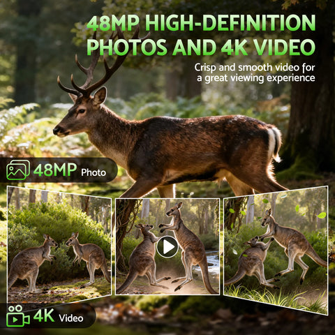 UL-TECH 4K WiFi Trail Camera 48MP 0.2s Trigger Game Camera Camo
