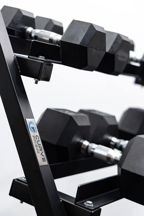 6 Pairs Hex Dumbbells PLUS Dumbbell Rack (210 kg | 5kg-30KG | 1.1m 3-tier Rack)
