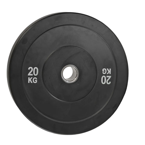 Black Olympic Bumper Plates - 100kg kit PLUS Olympic Barbell (2.2m | 20kg)