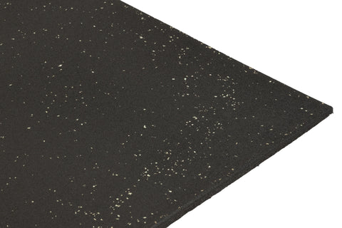 Rubber Gym Mats - Plain Black with White Speckles (15mm x 1m x 1m)
