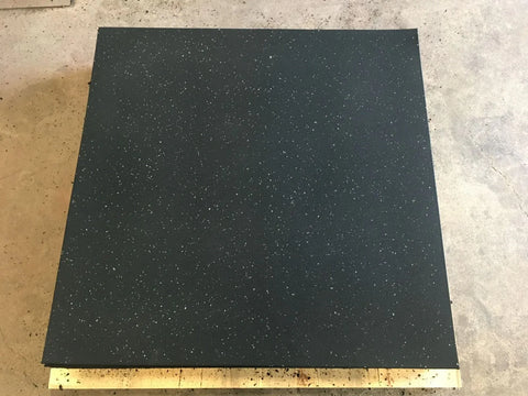 Rubber Gym Mats - Plain Black with White Speckles (15mm x 1m x 1m)