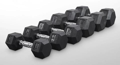 Rubber Hex Dumbbells 2X5 kg
