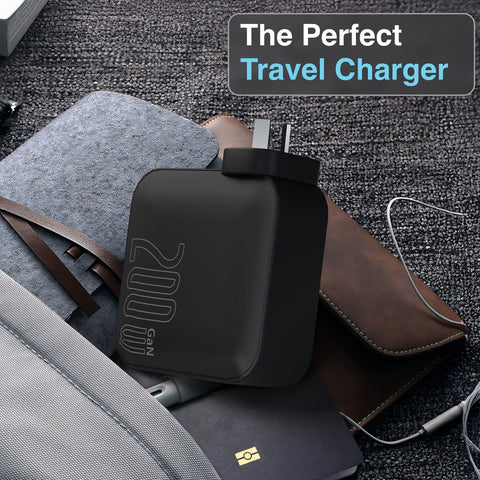 Laser PD3.0 200W GaN Wall Charger Black
