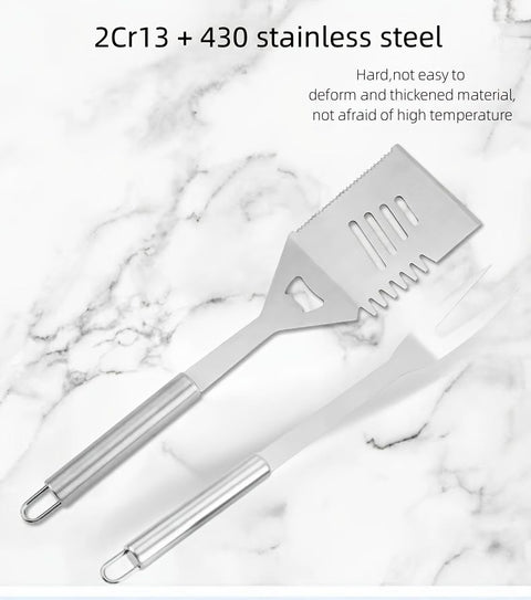 stainless steel BBQ tool set, BBQ utensils, outdoor grilling tools, Australian BBQ set, durable BBQ tools