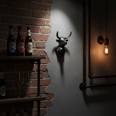 bull head bottle opener, wall mounted bottle opener, kitchen accessory, party item, durable bottle opener, Australian home decor, bar accessory, gift for beer lovers