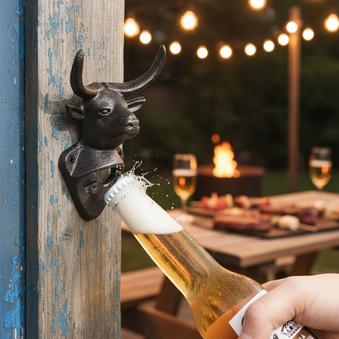 bull head bottle opener, wall mounted bottle opener, kitchen accessory, party item, durable bottle opener, Australian home decor, bar accessory, gift for beer lovers