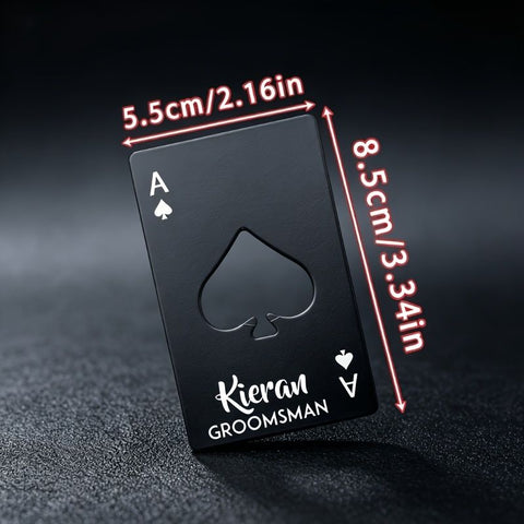Black Red playing card bottle opener, novelty bottle opener, compact bottle opener, stylish bar tool, stainless steel bottle opener, Australian market bar accessory, unique gift idea